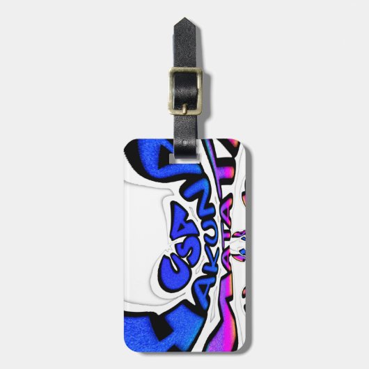 Mooie Verbazingwekkende USA Fun Text Art Pattern D Bagagelabel (Voorkant verticaal)