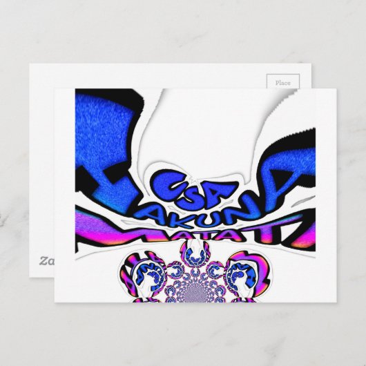 Mooie Verbazingwekkende USA Fun Text Art Pattern D Briefkaart (Voorkant / Achterkant)