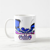 Mooie Verbazingwekkende USA Fun Text Art Pattern D Koffiemok (Links)