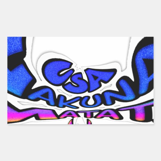 Mooie Verbazingwekkende USA Fun Text Art Pattern D Rechthoekige Sticker (Voorkant)