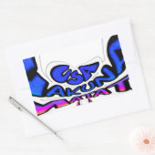 Mooie Verbazingwekkende USA Fun Text Art Pattern D Rechthoekige Sticker (Envelop)