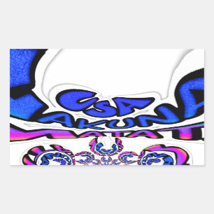 Mooie Verbazingwekkende USA Fun Text Art Pattern D Rechthoekige Sticker