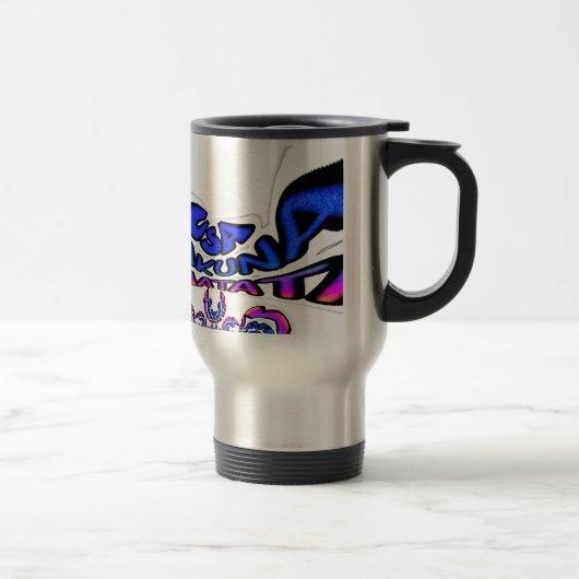 Mooie Verbazingwekkende USA Fun Text Art Pattern D Reisbeker (Rechts)