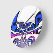 Mooie Verbazingwekkende USA Fun Text Art Pattern D Ronde Klok (Hoek)