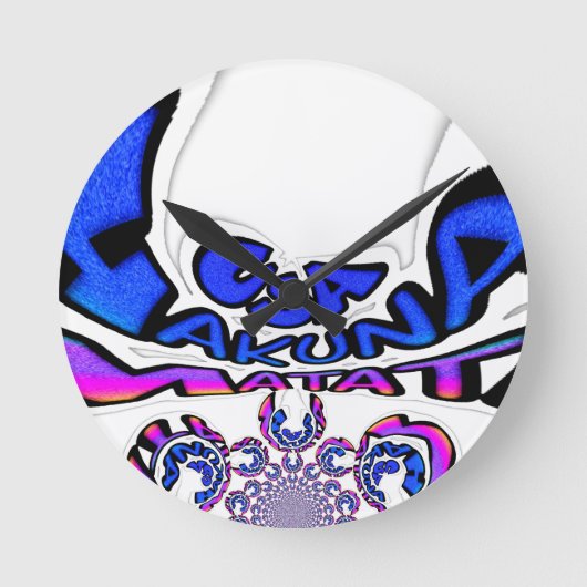 Mooie Verbazingwekkende USA Fun Text Art Pattern D Ronde Klok (Voorkant)