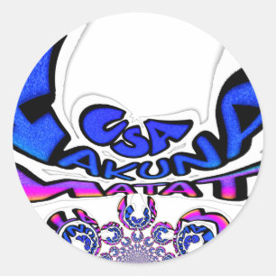 Mooie Verbazingwekkende USA Fun Text Art Pattern D Ronde Sticker