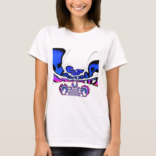 Mooie Verbazingwekkende USA Fun Text Art Pattern D T-shirt (Voorkant)