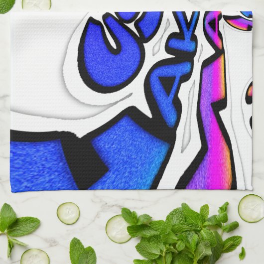 Mooie Verbazingwekkende USA Fun Text Art Pattern D Theedoek (Gevouwen)