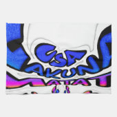 Mooie Verbazingwekkende USA Fun Text Art Pattern D Theedoek (Horizontaal)