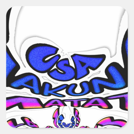 Mooie Verbazingwekkende USA Fun Text Art Pattern D Vierkante Sticker (Voorkant)