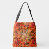 mooie verbrande oranje schoudertas crossbody tas (Achterkant)