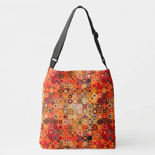 mooie verbrande oranje  schoudertas crossbody tas (Achterkant)