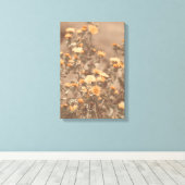 Mooie verbrande Sinaasappel gekleurde Wildflower B Canvas Afdruk (Insitu (Houten vloer))