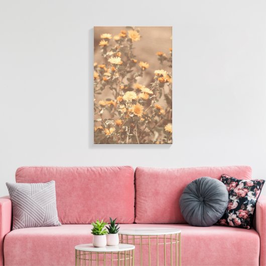 Mooie verbrande Sinaasappel gekleurde Wildflower B Canvas Afdruk (Insitu (Woonkamer))