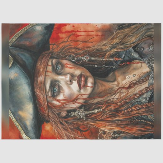 Mooie verdomde piraat vrouw Anne Bonny Tissuepapier (Voorkant)