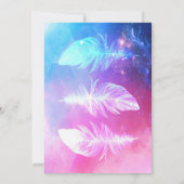 Mooie veren in de ruimte. kaart (Achterkant)