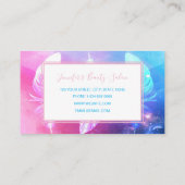 Mooie veren in de ruimte. visitekaartje (Achterkant)