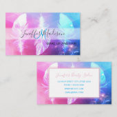 Mooie veren in de ruimte. visitekaartje (Voorkant / Achterkant)