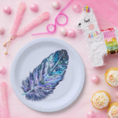 Mooie veren papieren Borden -  Papieren Bordje (Feest)