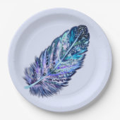 Mooie veren papieren Borden -  Papieren Bordje (Voorkant)
