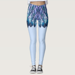 Mooie veren veren - Exotic Mini Skirt - Blauw Leggings