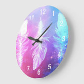 Mooie veren veren in de ruimte grote klok (Hoek)