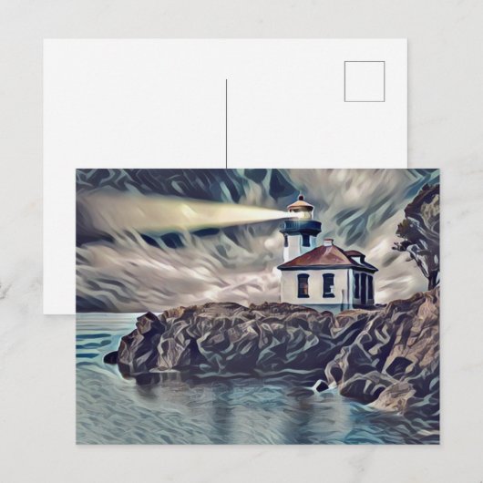 Mooie verf digitale kunstschilderijen voor vuurtor briefkaart (Voorkant / Achterkant)