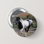 Mooie verf pinto-paard ronde button 5,7 cm (Voorkant /achterkant)