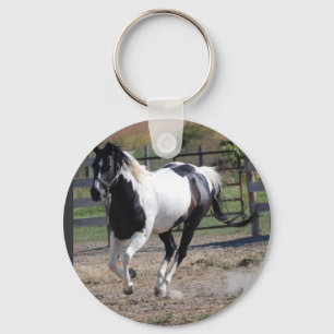 Mooie verf pinto-paard sleutelhanger