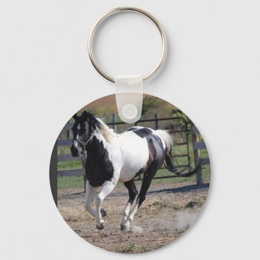 Mooie verf pinto-paard sleutelhanger (Voorkant)