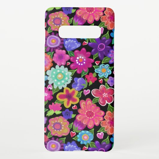 Mooie verfijnde Boho Flowers Samsung Galaxy Hoesje (Achterkant)