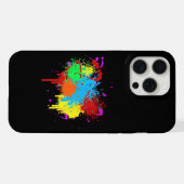 Mooie verfspat schilderen abstracte kunst verf iPhone hoesje (Achterkant horizontaal)