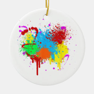 Mooie verfspatten-schilderij abstracte kunst verf keramisch ornament