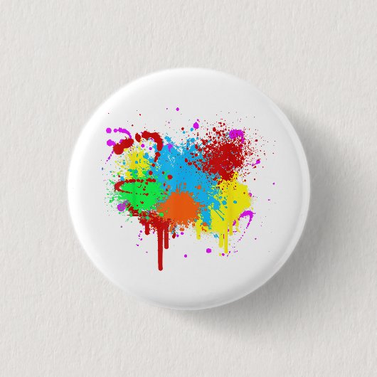 Mooie verfspatten-schilderkunst Abstracte kunstsch Ronde Button 3,2 Cm (Voorkant)