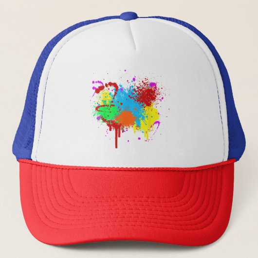 Mooie verfspatten-schilderkunst Abstracte kunstsch Trucker Pet (Voorkant)