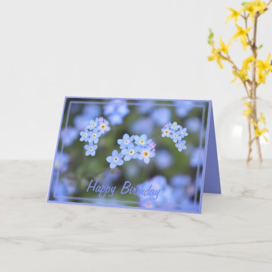 Mooie vergeet-mij-niet bloemen verjaardag kaart (Gele Bloem)