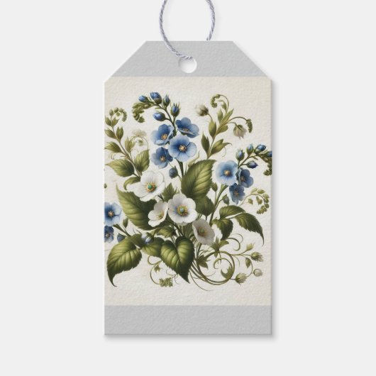 Mooie vergeet-mij-nietjes cadeaulabel (Voorkant)