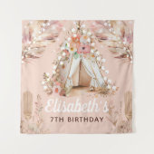 Mooie verjaardag bohemien meisje persoonlijk wandkleed (Voorkant)