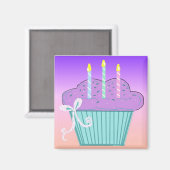 Mooie verjaardag cupcake ontwerp magneet (Voorkant / Achterkant)