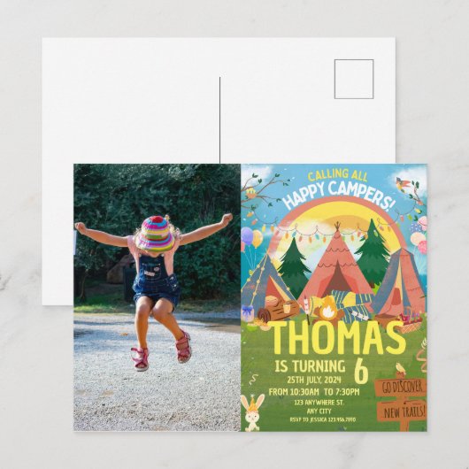 Mooie verjaardag moderne kinderen briefkaart (Voorkant / Achterkant)