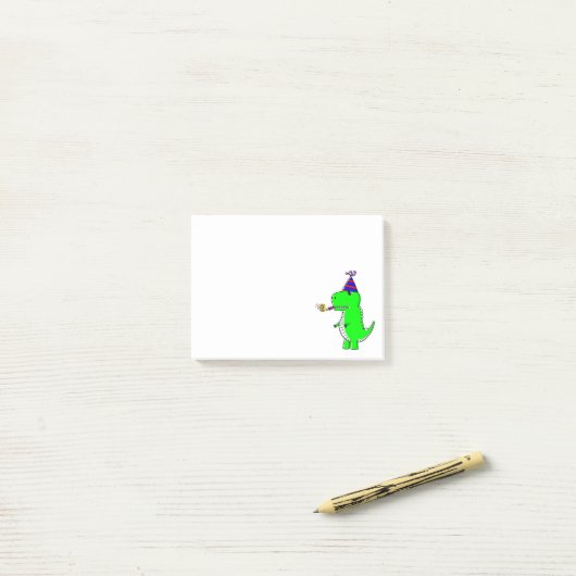 Mooie verjaardags Post-it-notities met dinosaurus Post-it® Notes (Op bureau)