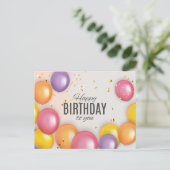 Mooie verjaardagsballon Confetti Modern Briefkaart (Staand voorkant)