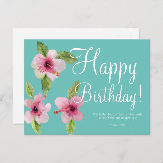Mooie verjaardagsbijbeltekst op ansichtkaart briefkaart (Voorkant / Achterkant)