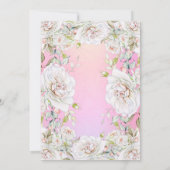 Mooie verjaardagsfeest bloemrijke roze witte rozen kaart (Achterkant)