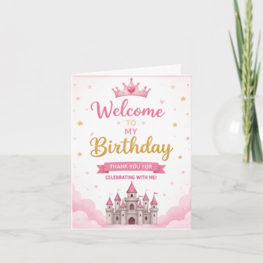 Mooie Verjaardagsfeest Dank Je Kaart Sjabloon (Voorkant)