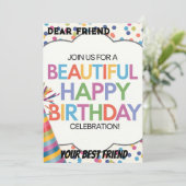 Mooie verjaardagsfeest herinneringen kaart (Staand voorkant)