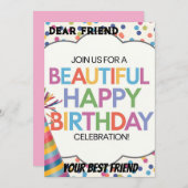 Mooie verjaardagsfeest herinneringen kaart (Voorkant / Achterkant)