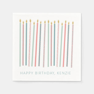 Mooie verjaardagskaarsen servet