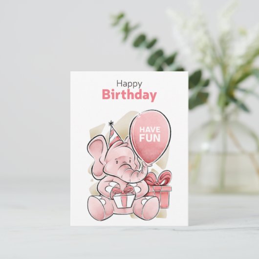 Mooie verjaardagskaart briefkaart (Staand voorkant)