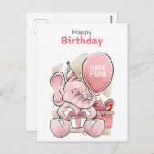 Mooie verjaardagskaart briefkaart (Voorkant / Achterkant)